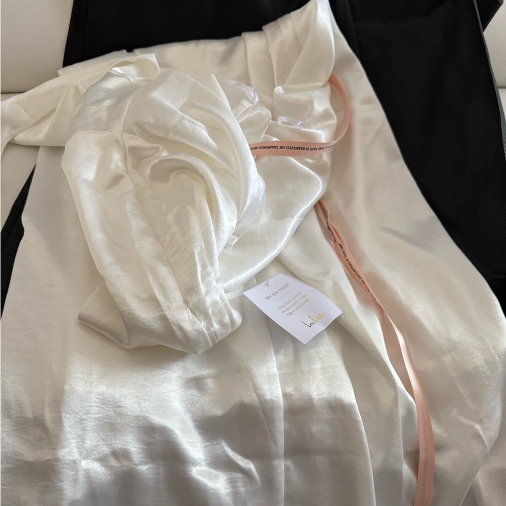 Lulus Meliana White Satin Halter Backless Maxi Dress - Picture 6 of 7